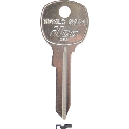 Kaba Ilco National Nickel Plated File Cabinet Key NA24 / 1069LC, 10PK AL3485806B