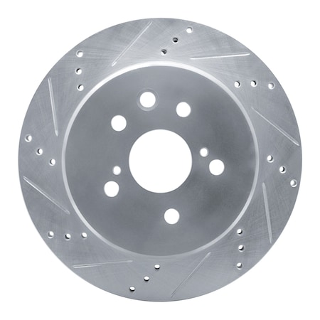 Dynamic Friction Co DFC Brake Rotor - Drilled and Slotted - Silver 631-75036L