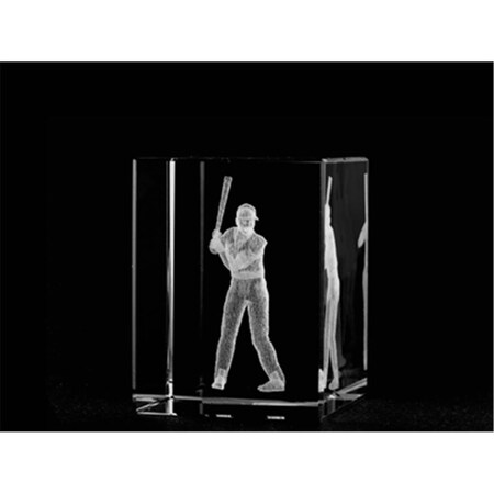 Happyholidays 1159-70-149 Crystal Laser-Engraved Baseball Player Sports Laser-Cut 2 L x 2.75 H x 2 W in. HA2933412
