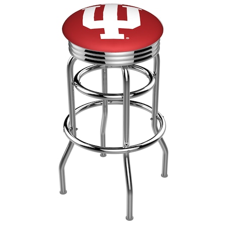 Holland Bar Stool Co 25" Chrome 2-Ring Indiana Swivel Bar Stool, Accent Ring L7C3C25IndnaU