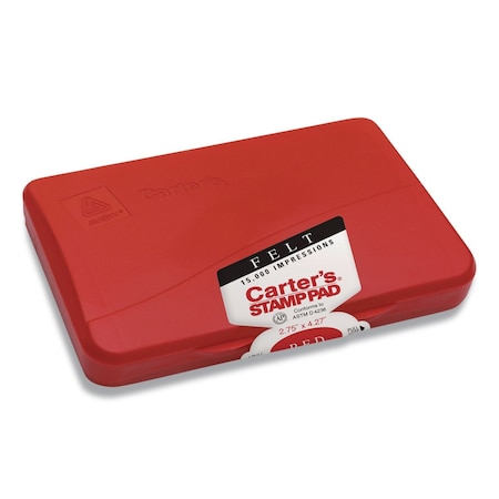 Carters Pre-Inked Felt Stamp Pad, 4.25 x 2.75, Red, 36PK 21071-CT