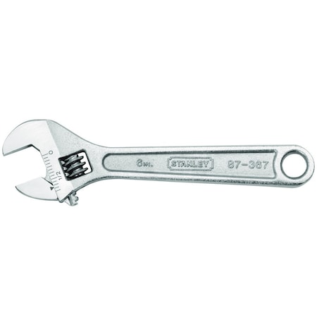 Stanley ADJUSTABLE WRENCH, 17/32 IN STANDARD WRENCH, CHROME PLATED, 6 IN OAL, FORGED ALLOY 87-367