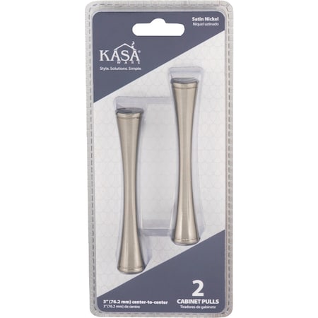 Hardware Resources KasaWare 4'' Overall Length Satin Nickel Fluted Bar Pull, 2PK K5123SN-2