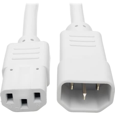 Eaton Tripp Lite Series Heavy-Duty PDU Power Cord, C13 to C14 - 15A, 250V, 14 AWG, 3 ft. 0.91 m, White P005-003-AWH