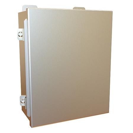 Hammond Clamps Electrical Enclosure, 10 in H, 4 in D, 8 in W, 12, 13, 3R, 4, 4X, Stainless Steel 1414N4SSI
