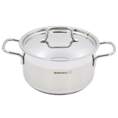 Korkmaz Alfa 2 Piece 4 Liter Stainless Steel Casserole Dish with Lid A1019