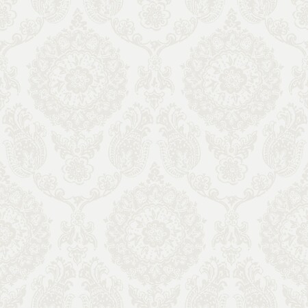 Chesapeake Helm Damask White Floral Medallion Wallpaper 4071-71021
