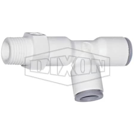 Dixon LIQUIfit Swivel Run Tee, 3/8 in Nominal, Tube x MNPT End Style, Nylon, Domestic 65036018WP2