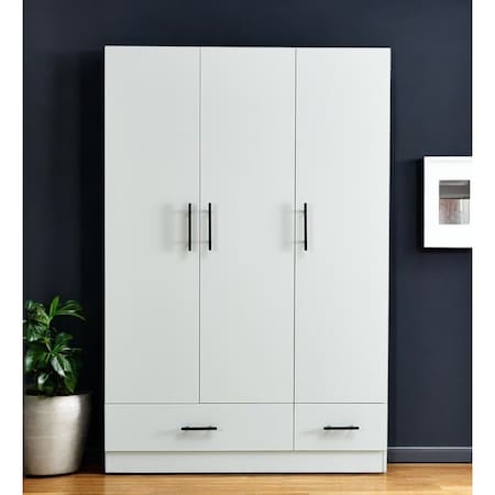 Homeroots 71" White Three Door Two Drawer Combo Dresser 569284