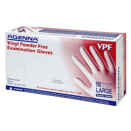 Safety Zone 4 mil Vinyl Powder Free Examination Gloves - Clear, Lrg - Case of 1000 VPF236