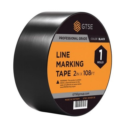 Gtse Black Floor Line Marking Tape - 2in x 108ft (36 yards) LMT-500-BLK