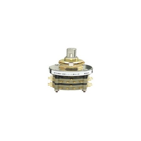 Grayhill Rotary Switch, 4 Positions, 4P4T, On-On, Latched, 0.25A, 30Vdc, Solder Terminal, Shaft Type 57M22-02-4-04N