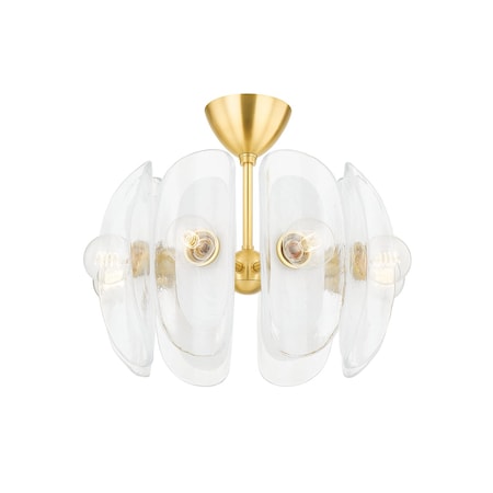 Hudson Valley Lighting Hilo 8 Light Semi Flush 22 In. Aged Brass 9122-AGB