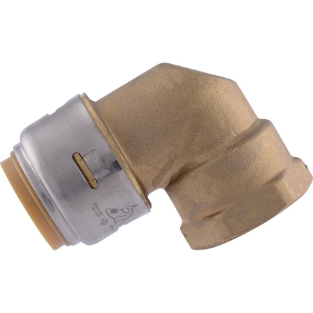 Sharkbite 3/4'' x 3/4'' Push-to-Connect FNPT Brass Elbow, 1/4 Bend UR314A