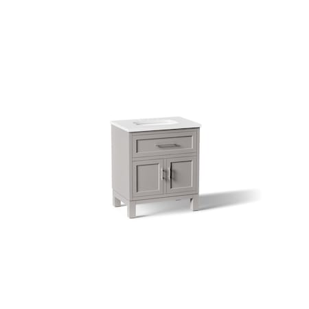 Kohler Quo 30" bathroom vanity cabinet with sink and quartz top 28380-ASB-1WT