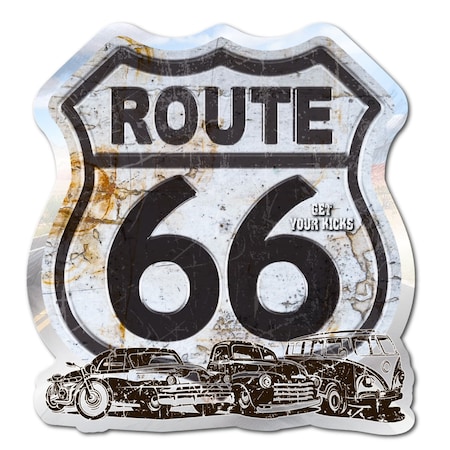 Se-Kure Luxe Nostalgic Mirrored Route 66 Sign 15 x15 Z66R1515