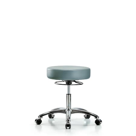 Blue Ridge Ergonomics Vinyl Stool, Chrome, Desk, Casters, Storm BR-VDHSO-CR-CC-8822