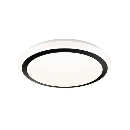 Dals Lighting Ora 13'' 5CCT Round Glass LED Flush Mount, Black CFG13-CC-BK