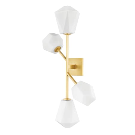 Hudson Valley Lighting Pembrooke & Ives X Tring 4 Light Wall Sconce 16.25 In. Aged Brass PI1894104-AGB