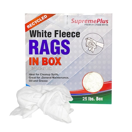 Supremeplus Recycled White Sweatshirt Cleaning Rags 25 lbs. Compressed Box SP-5352