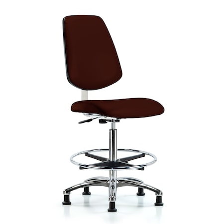 Blue Ridge Ergonomics Clean Room Chair 26" to 35-1/2" Height, Vinyl, Burgundy BR-CLR-VHBCH-MB-CR-CF-RG-8569