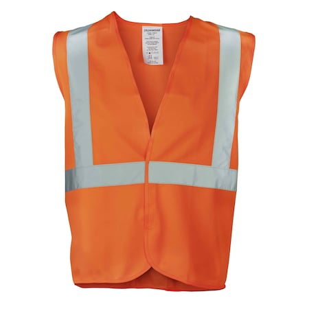 Ironwear Hi-Vis Safety Vest 2XL Class 2 , Hook & Loop 0 Pockets 1286-O-2XL