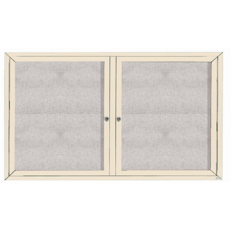 Aarco Outdoor Enclosed Bulletin Board w/ Al Frame, Powder Coated Ivory, 36''Hx60''W ODCC3660RIV