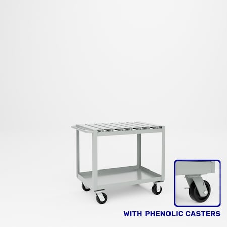 Pucel Slat Top Cart, 24 in W x 33 in H x 36 in D, Light Blue S-36-DT-2-P