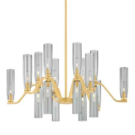 Hudson Valley Lighting Harpswell 18 Light Chandelier in Aged Brass 6817-AGB