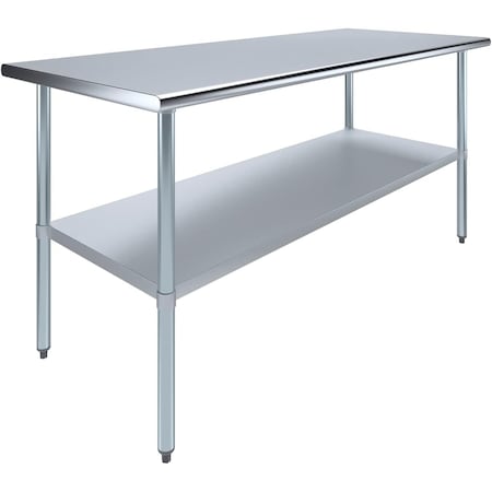 Amgood 36 in. x 72 in. Stainless Steel Table, Metal Utility Kitchen Prep Work Table, NSF AMG WT-3672-Z