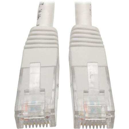 Eaton Tripp Lite Series Cat6 Gigabit Molded UTP Ethernet Cable RJ45 M/M, PoE, White, 20 ft. 6.09 m N200-020-WH