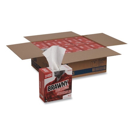 Brawny Medium Duty Premium DRC Wipers, 1-Ply, 9.25 x 16.3, Unscented, White, 90PK 20070/03