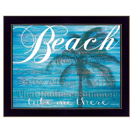 Homeroots Beach Take Me There 1 Black Framed Print Wall Art 415315