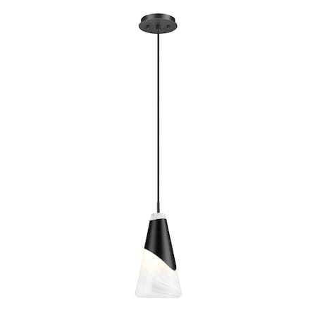 Z-Lite Aimie 1-Light Pendant, 6 in W, Matte Black 828P6-MB