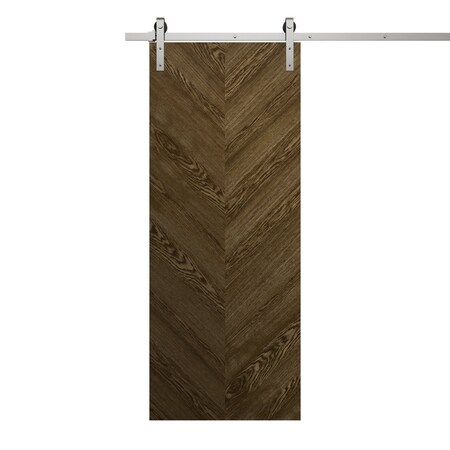 Sartodoors Modern Barn Door 36 x 84 inches, Ego 5005 Marble Oak, 6.6FT Silver Rail Track Heavy Hardware Set ,  EGO5005BD-S-DMR-3684