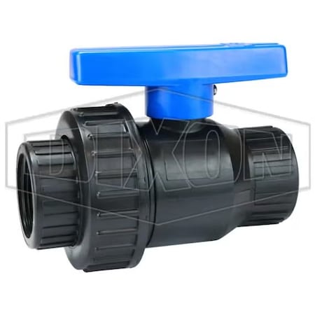 Dixon Direct Acting Single Union Ball Valve, 1-1/4 in Nominal, FNPT End Style, PTFE Ball Seat/EPDM O-Ring SUBV125
