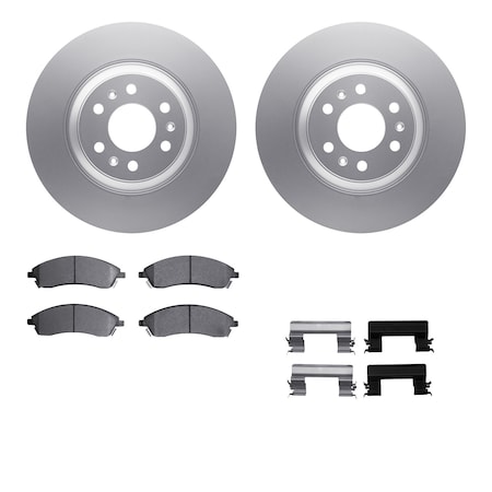 Dynamic Friction Co DFC GEOSPEC Coated Rotors with 5000 Brake Pads - Ceramic and Hardware 4512-46141