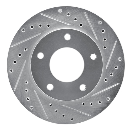 Dynamic Friction Co DFC Brake Rotor - Drilled and Slotted - Silver 631-46004R