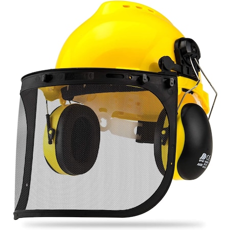 Neiko Forestry Helmet with Face Shield and Earmuffs, Hard Hat Safety Gear Equipment 53880A