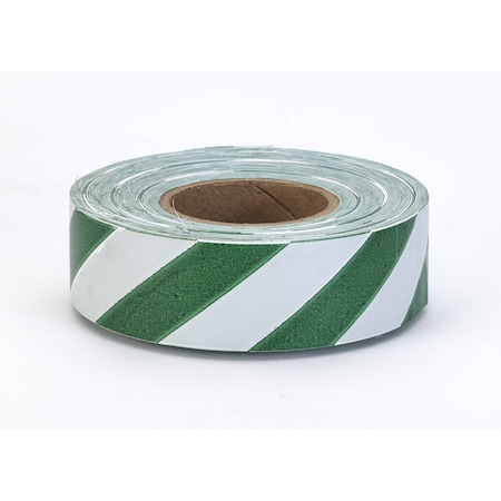 Mutual Industries FLAGGING TAPE GREEN WHITE STRIPE, 12PK 16002-239-1875