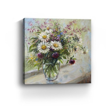 Homeroots Pretty Vase Of Flowers Unframed Print Wall Art 398937