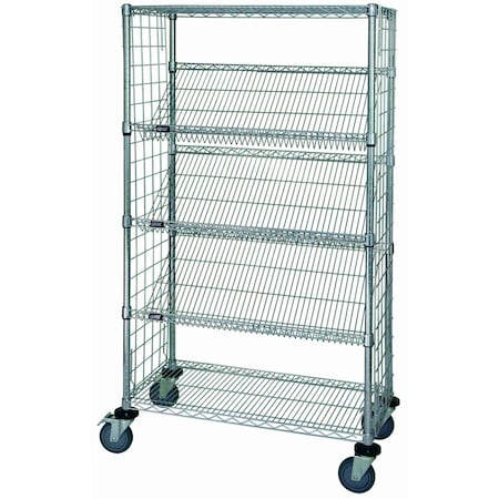 Quantum Storage Systems WIRE RACK CART WITH ENCLOSURE PANEL WRC-1848-3SL