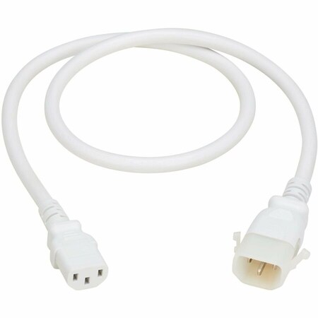 Eaton Tripp Lite series PDU Power Cords C13 to P-Lock C14 Heavy-Duty 15A 250V 14 AWG 3ft White, 6PK P005-E03-AWH-6