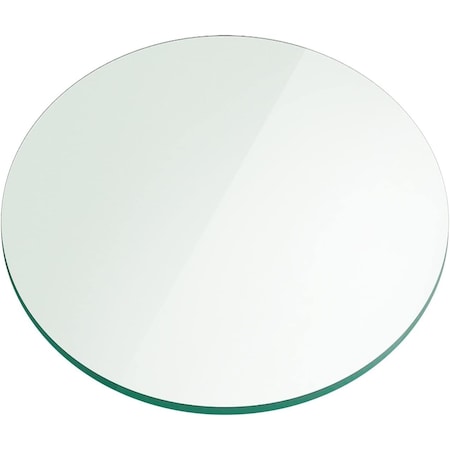 Fab Glass And Mirror 18in. Clear Round Glass Table Top, 1/4in. Thickness Tempered Flat Edge Polished, Wall Mirror 18RT6THFLTE0