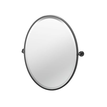 Gatco Latitude II 27.5" Framed Oval Mirror, Matte Black 4249MXF