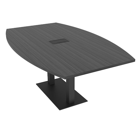 Skutchi Designs Boat Conference Table With Power Unit, 48 in W, 84 in L, Grey HAR-BOT-48x84-DOU.BK-WA7949-EBLK