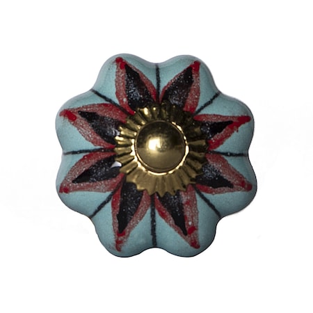 Homeroots 1.5" X 1.5" X 1.5" Ceramic Metal Multicolor Knobs, 12PK 358088