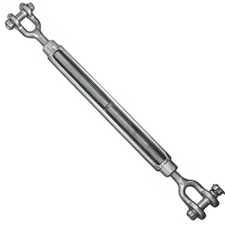 Hyw Products Drop Forged Hot Dipped Galvanized Steel Turnbuckle 5/8in x 12in Jaw/Jaw 2015812
