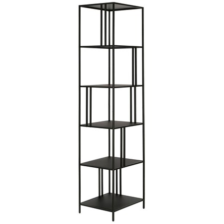 Homeroots 76" Black Metal Five Tier Etagere Bookcase 527563
