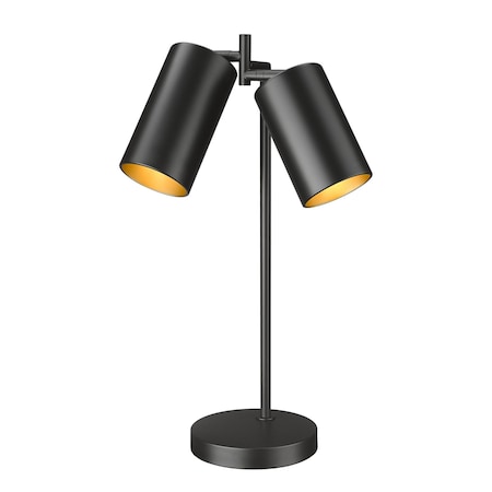 Z-Lite Lumina Matte Black 2 Light Table Lamp 7520TL-MB